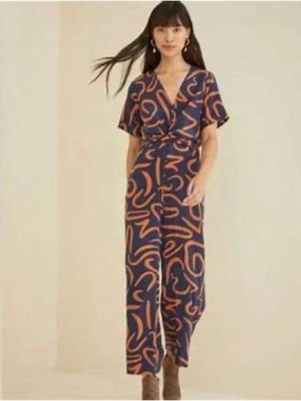Amour Vert Fantasia silk jumpsuit in Matisse pattern